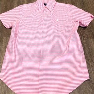 RALPH LAUREN SPORT Pink Gingham Short Sleeve
